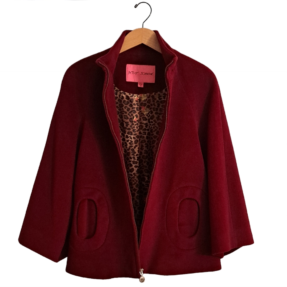 Betsey Johnson Wool & Angora Cape Coat